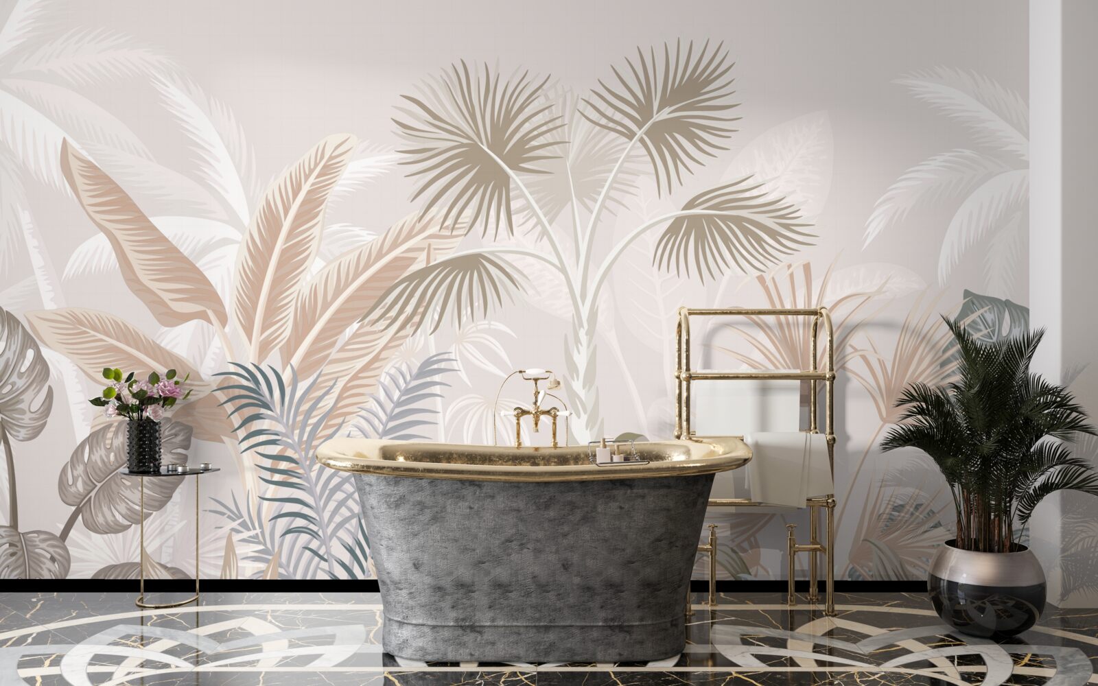 Fototapeta rośliny tropikalne pod letnimi prysznicami