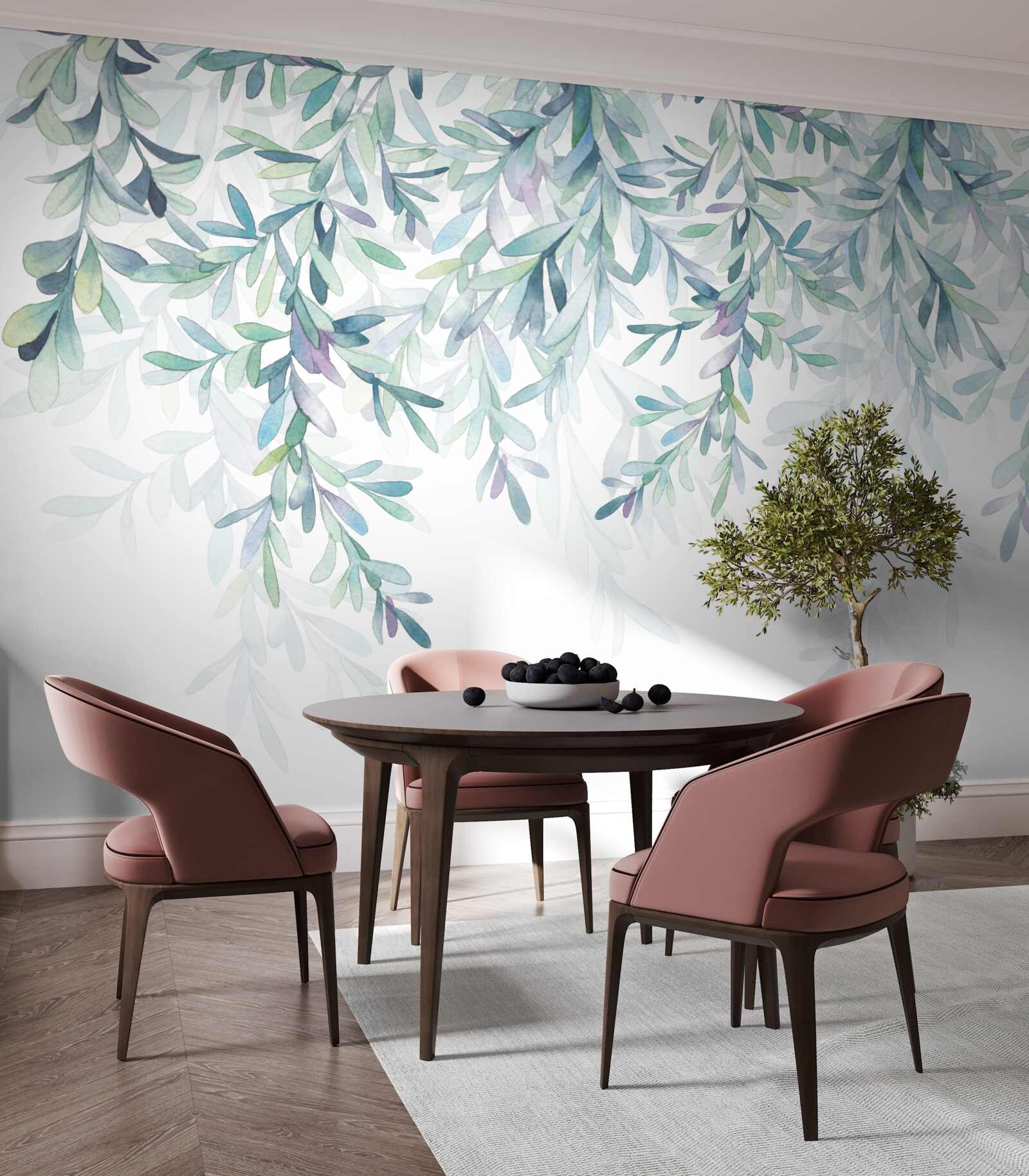 Fototapeta liście na gałęziach zmieniają kolor na zielony