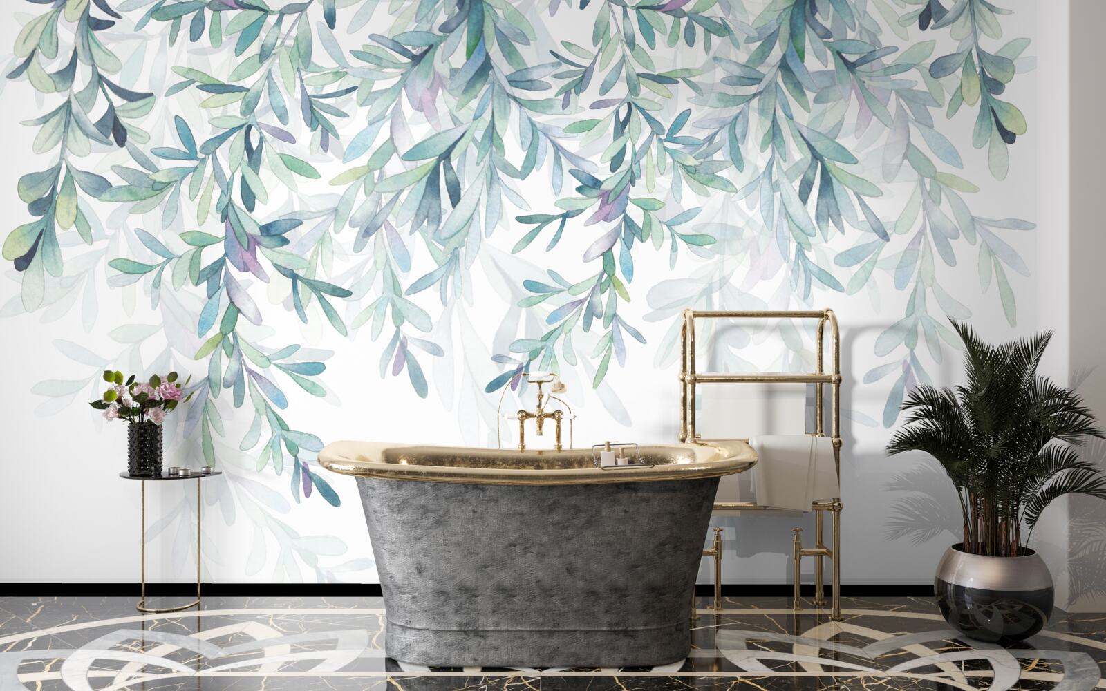 Fototapeta liście na gałęziach zmieniają kolor na zielony