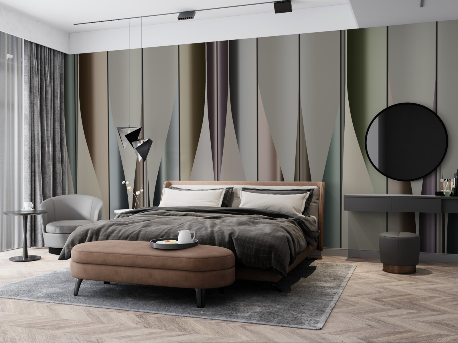 Fototapeta deska parkietowa ułożona pionowo z ostrymi końcami