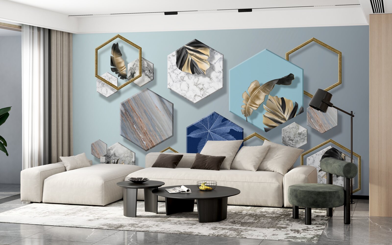 Fototapeta sześciokąty o różnej zawartości