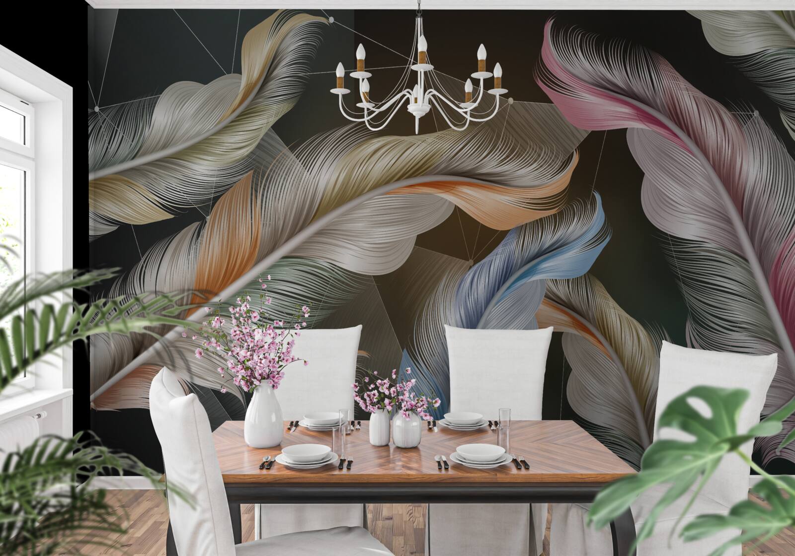 Fototapeta odrobina jasnych kolorów na nocnym niebie