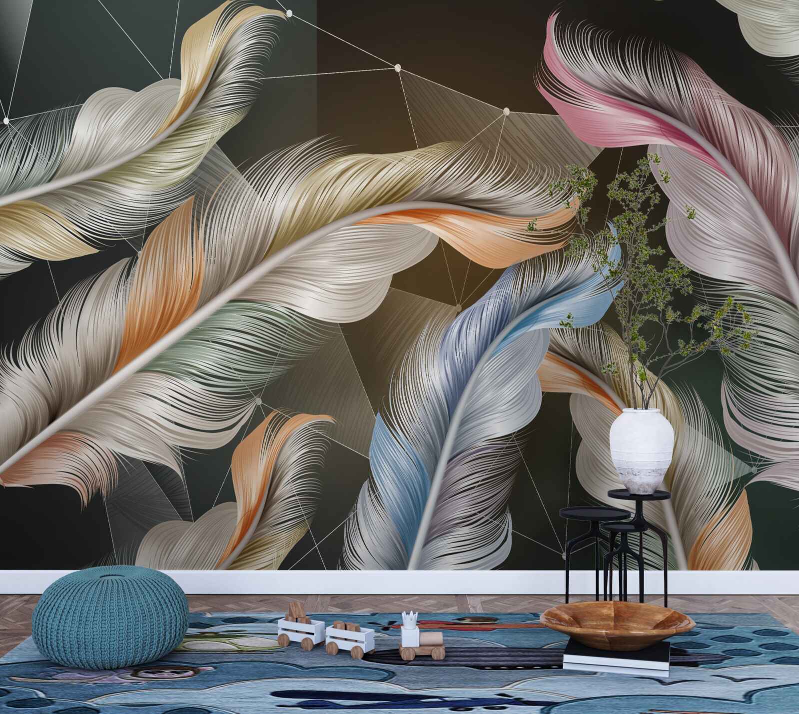 Fototapeta odrobina jasnych kolorów na nocnym niebie