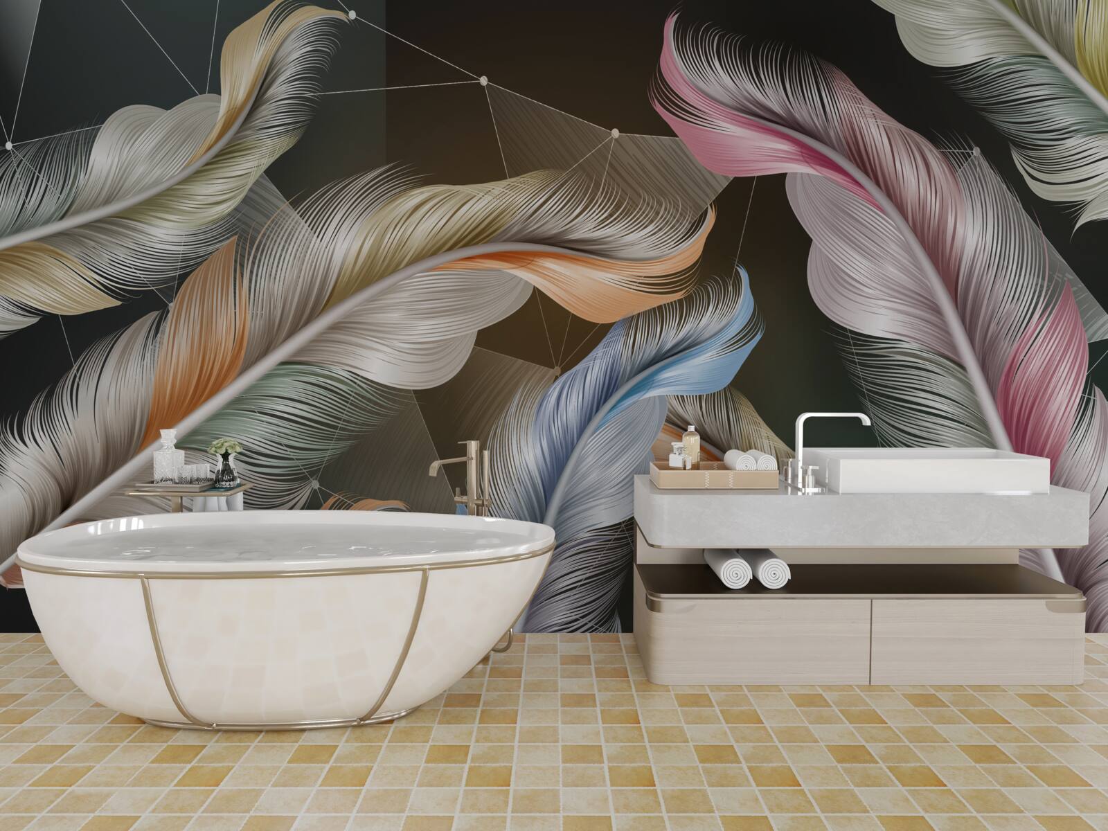 Fototapeta odrobina jasnych kolorów na nocnym niebie