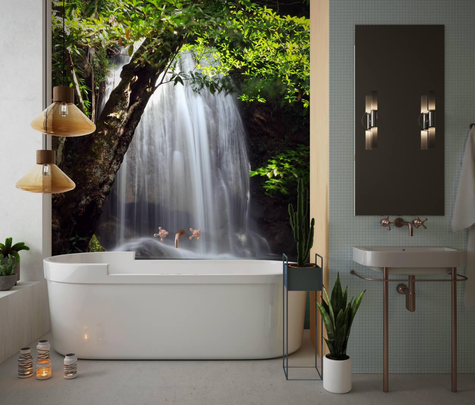 Fototapeta erawan, wodospad w leśnym obszarze tajlandii, znajduje się w kanchanaburi