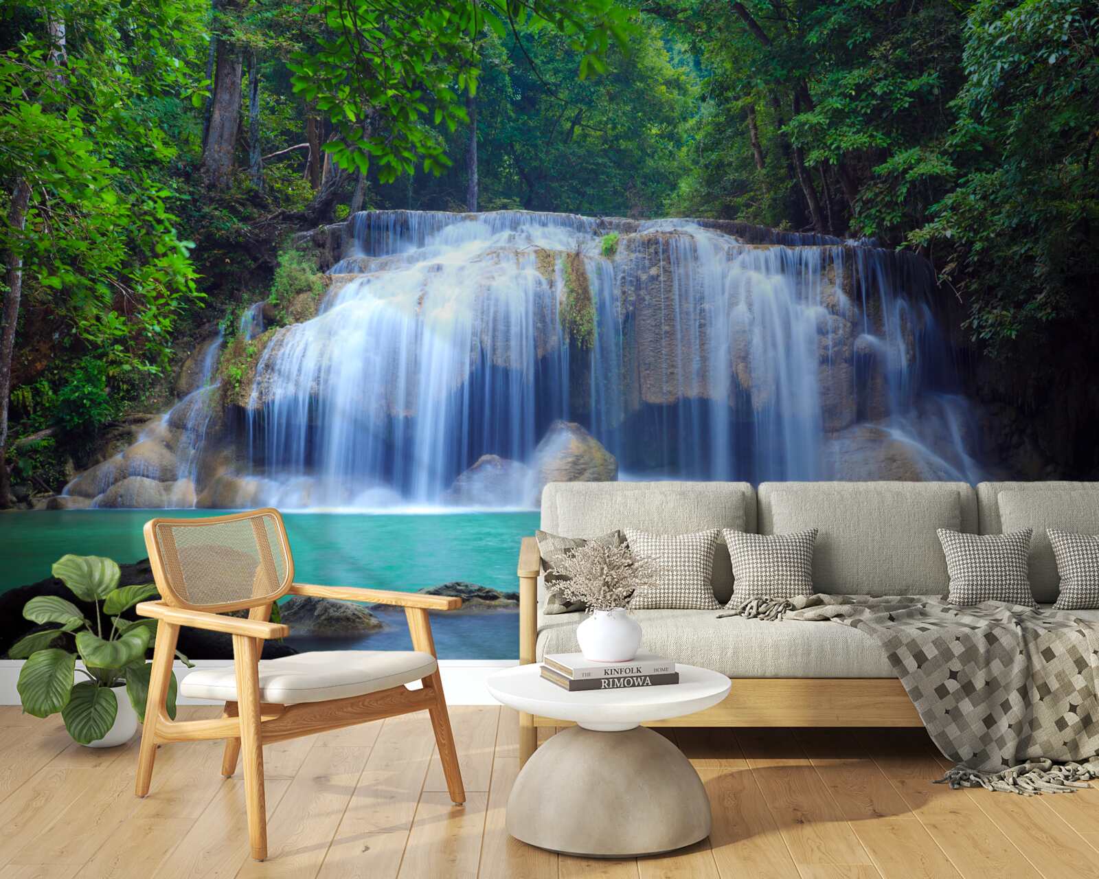 Fototapeta wodospad erawan w kanchanaburi w tajlandii