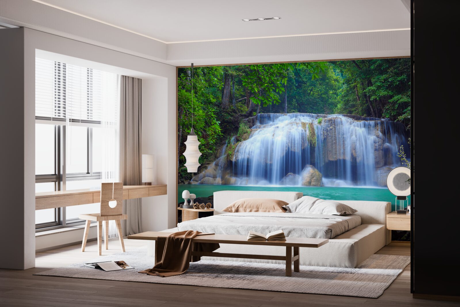 Fototapeta wodospad erawan w kanchanaburi w tajlandii