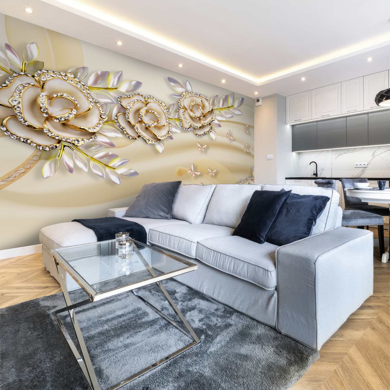 Fototapeta gałąź złotego kwiatu