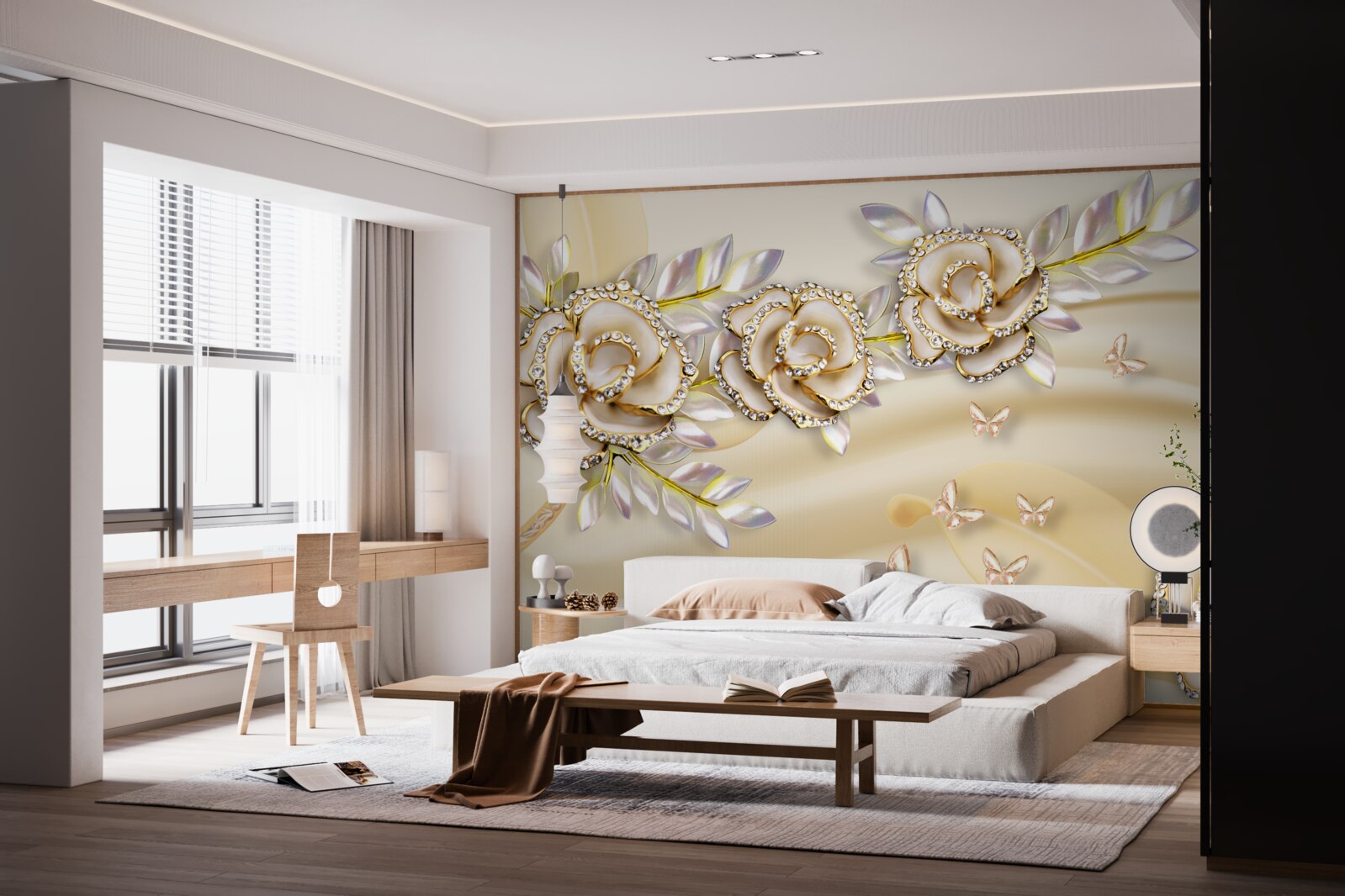 Fototapeta gałąź złotego kwiatu