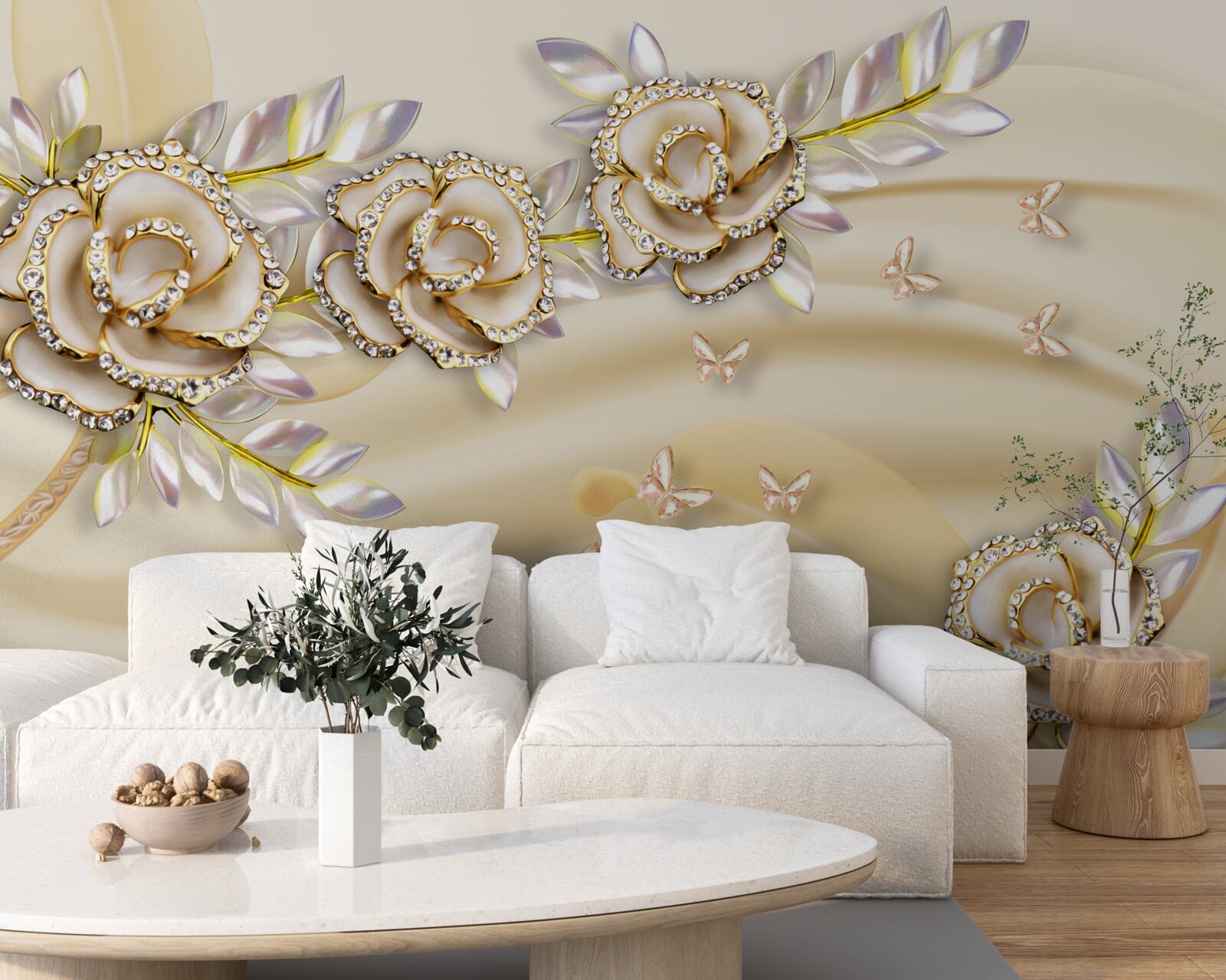 Fototapeta gałąź złotego kwiatu