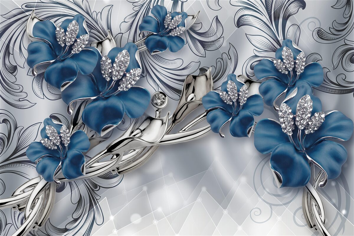 Fototapeta dwa niebieskie pąki