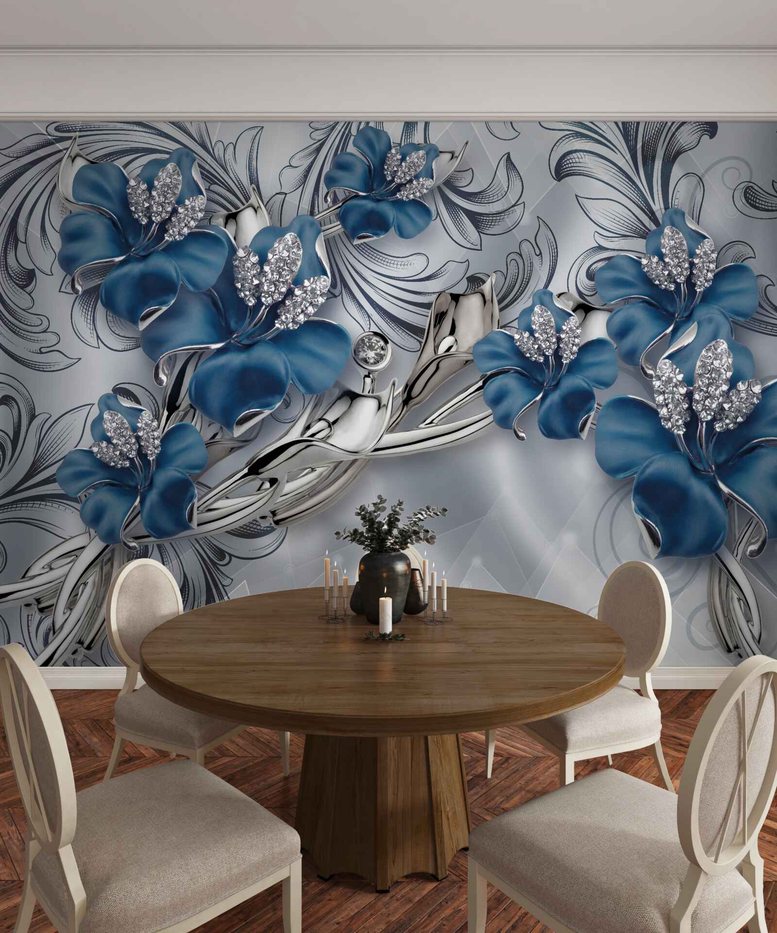 Fototapeta dwa niebieskie pąki