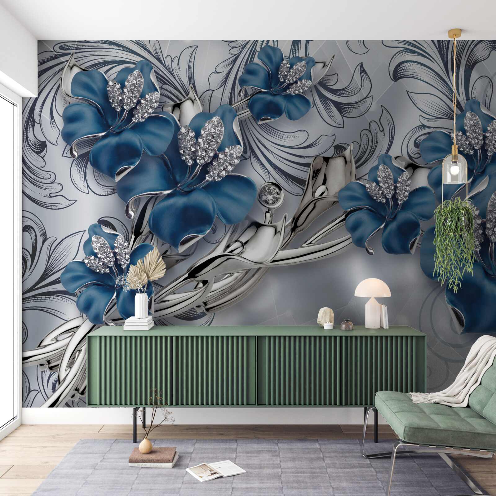 Fototapeta dwa niebieskie pąki