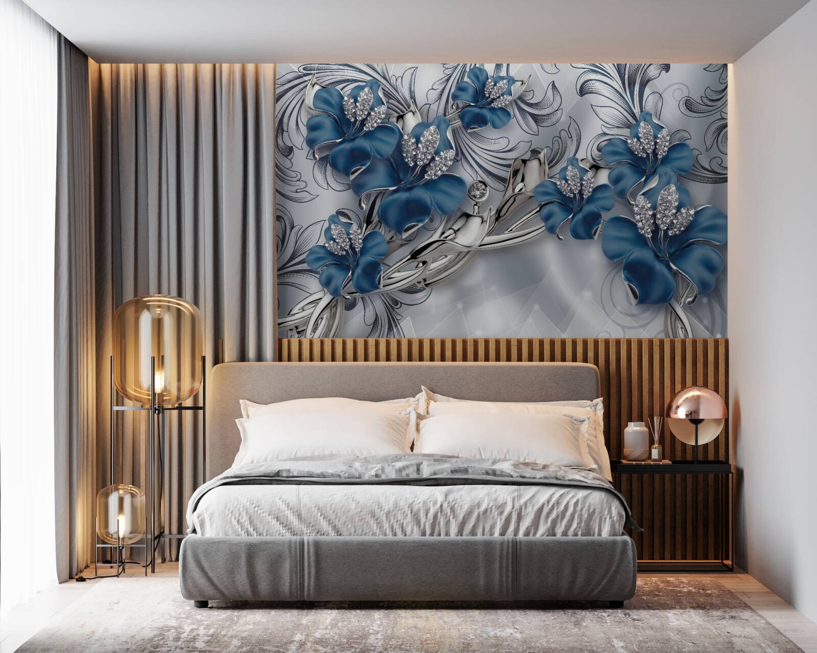 Fototapeta dwa niebieskie pąki