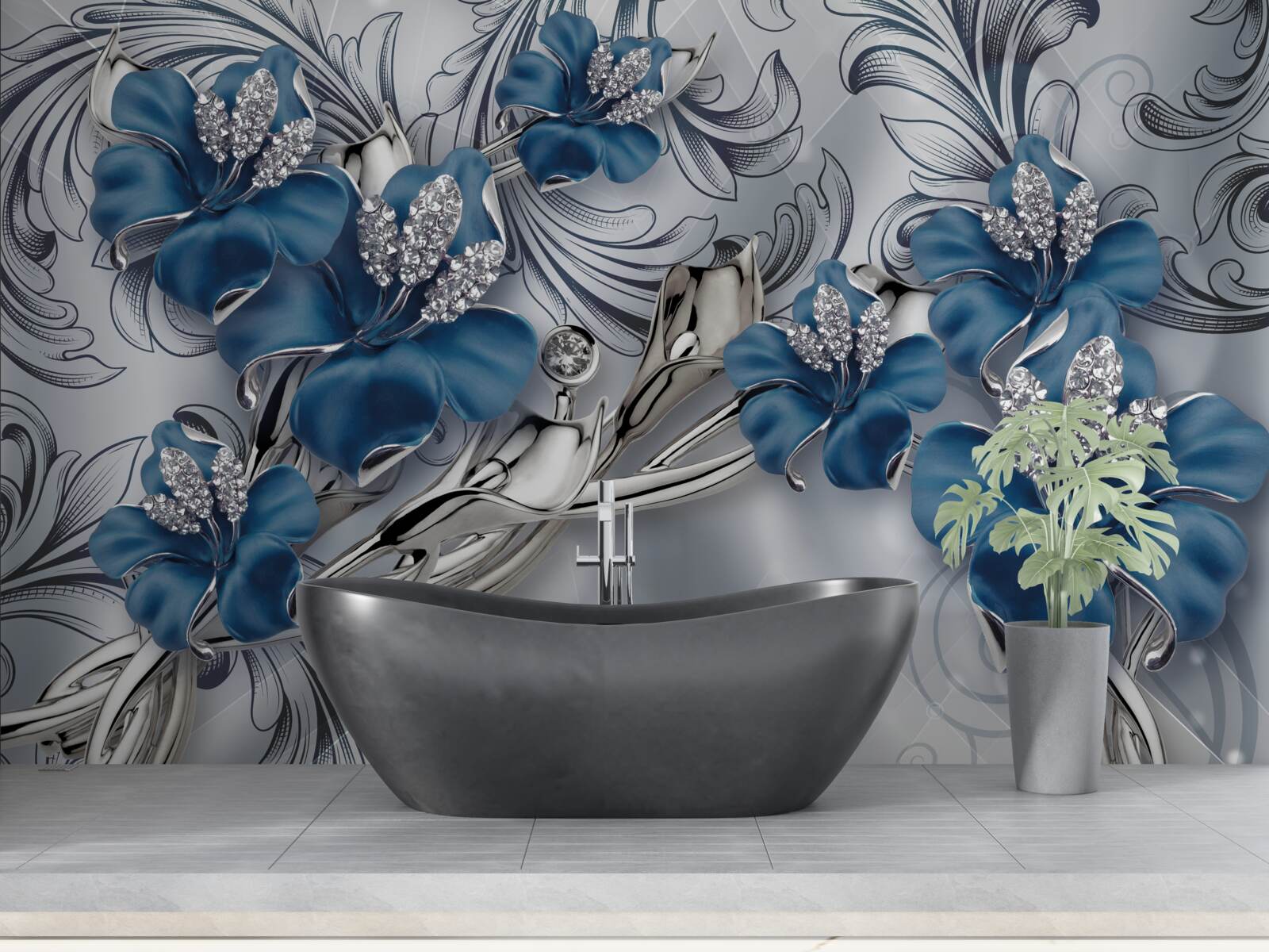 Fototapeta dwa niebieskie pąki