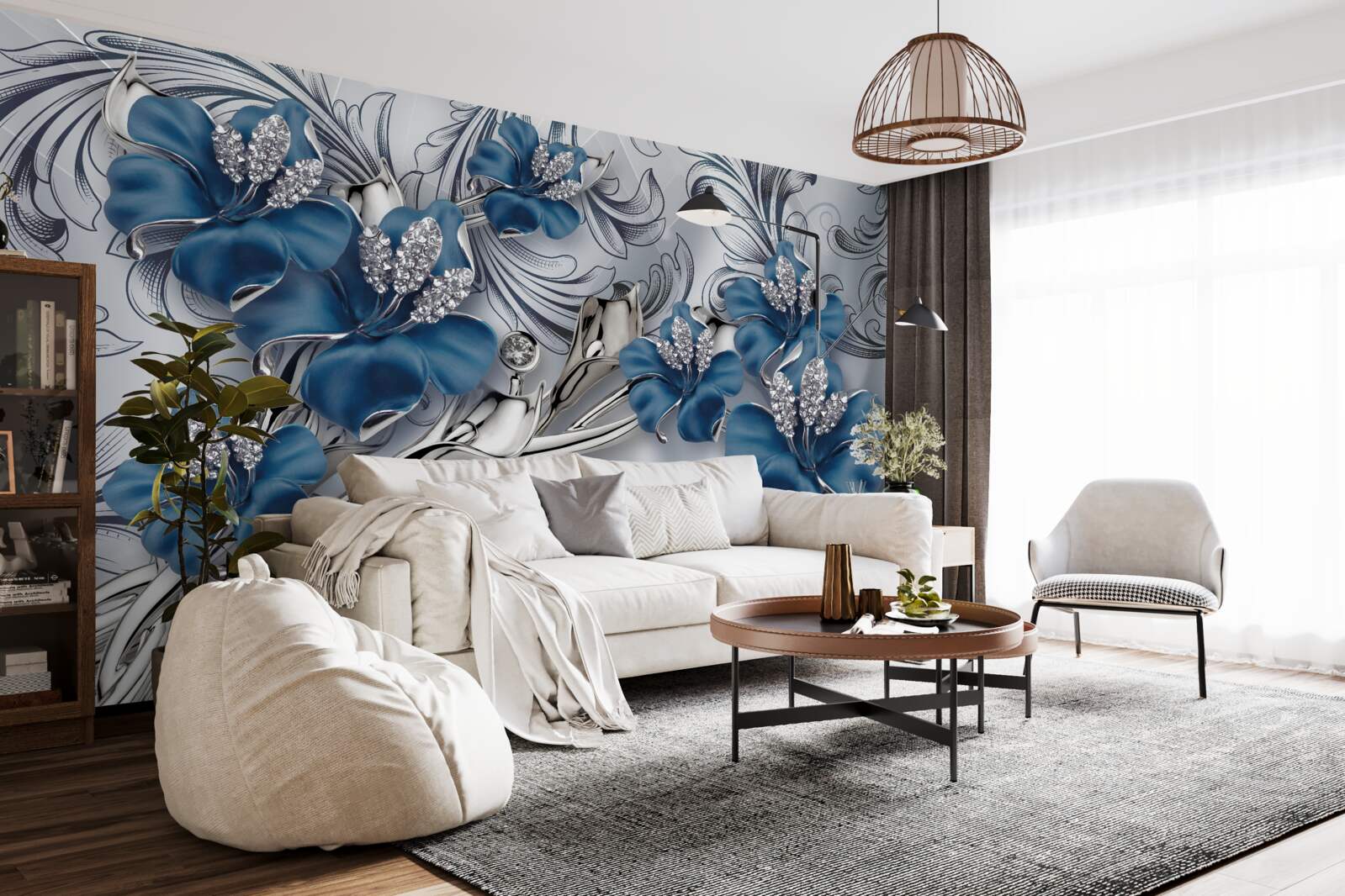 Fototapeta dwa niebieskie pąki