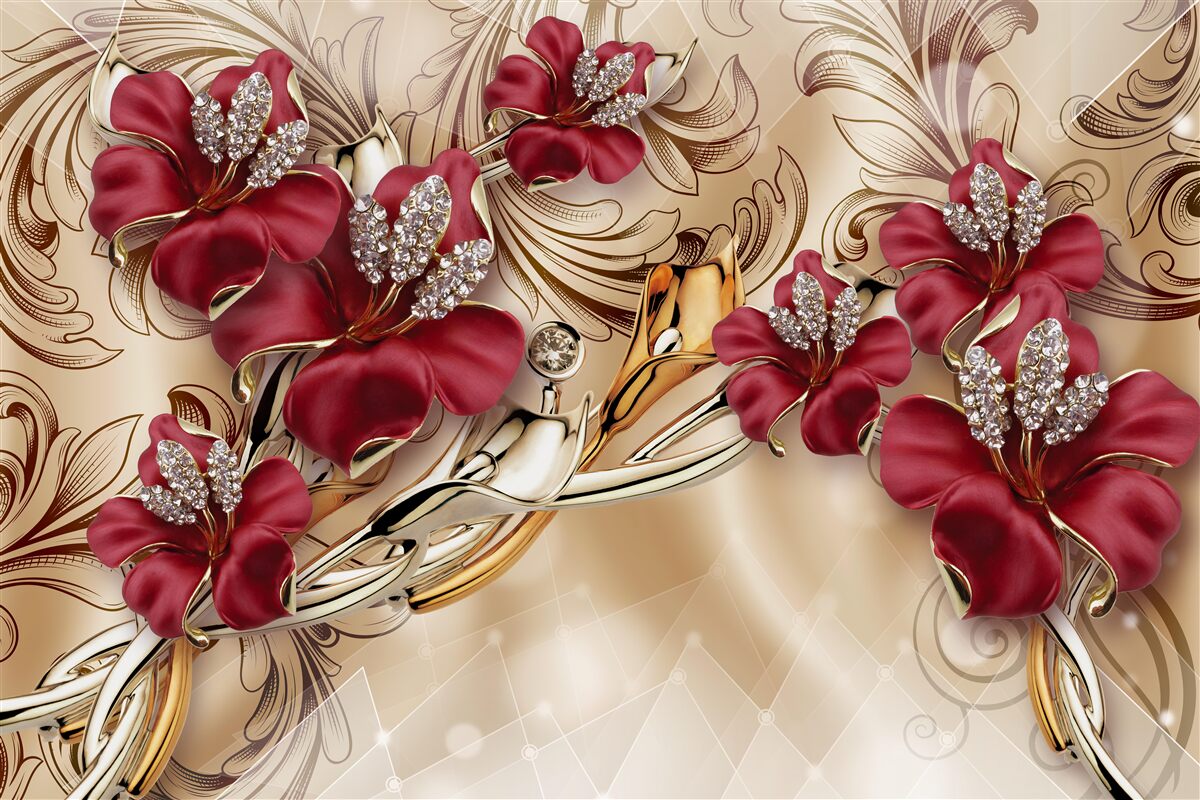 Fototapeta lilie w bordowym odcieniu królewskiej wielkości