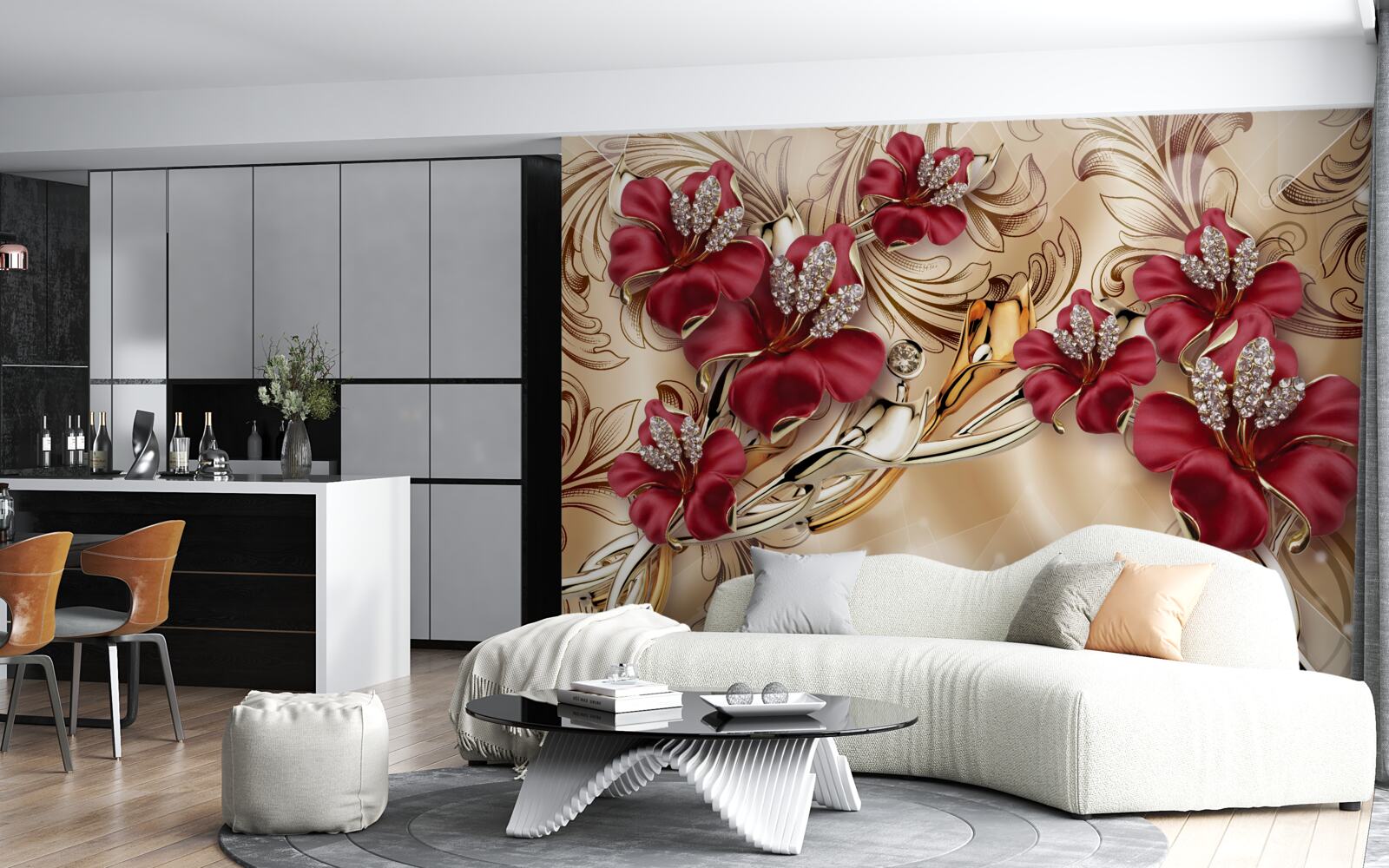 Fototapeta lilie w bordowym odcieniu królewskiej wielkości