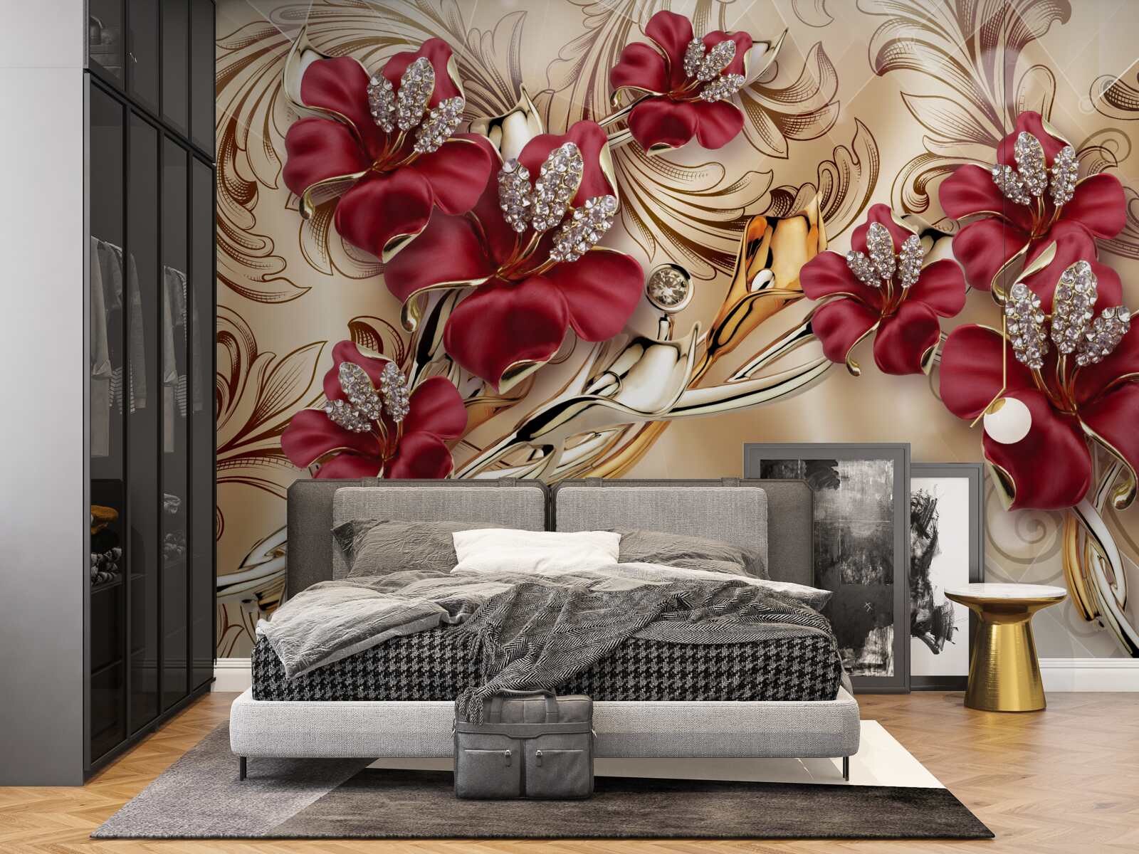 Fototapeta lilie w bordowym odcieniu królewskiej wielkości