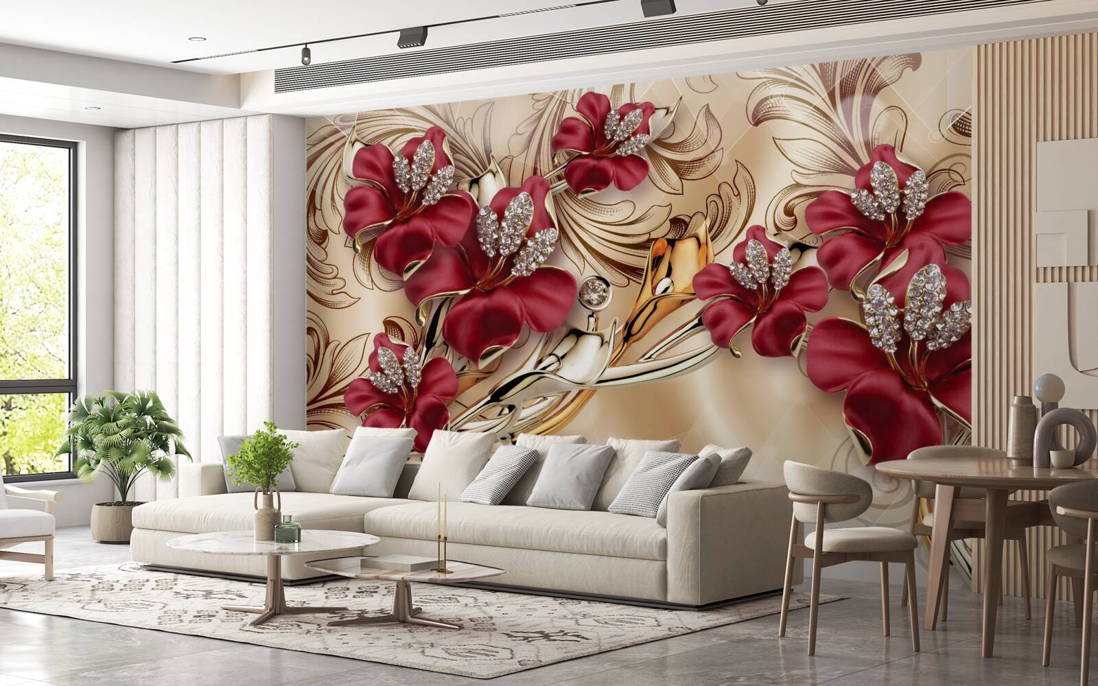 Fototapeta lilie w bordowym odcieniu królewskiej wielkości