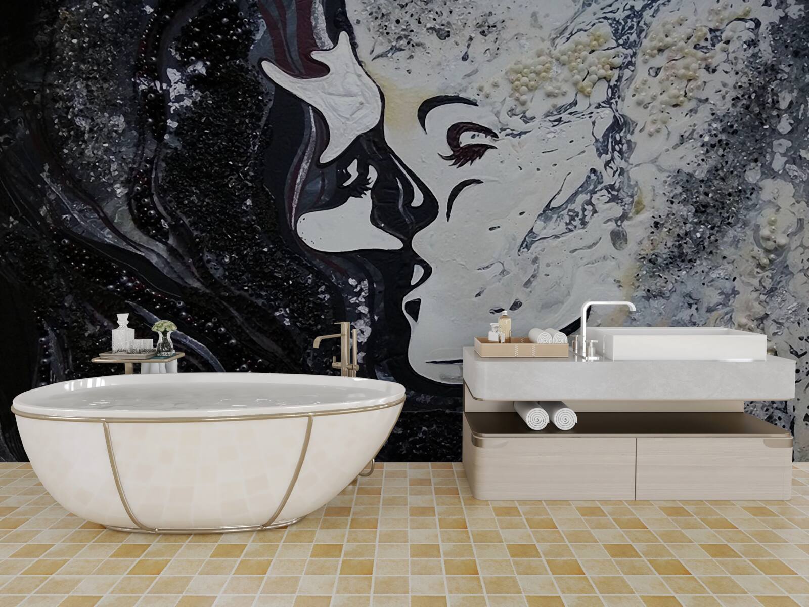 Fototapeta pocałunek namiętności na ścianie