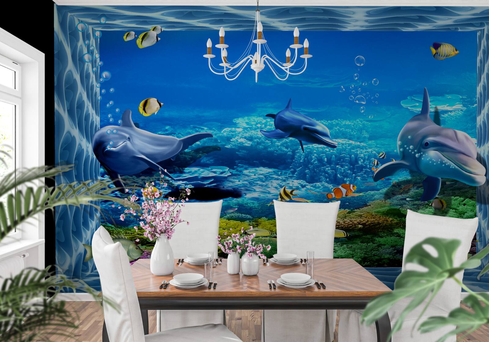 Fototapeta delfiny w wodnym zoo