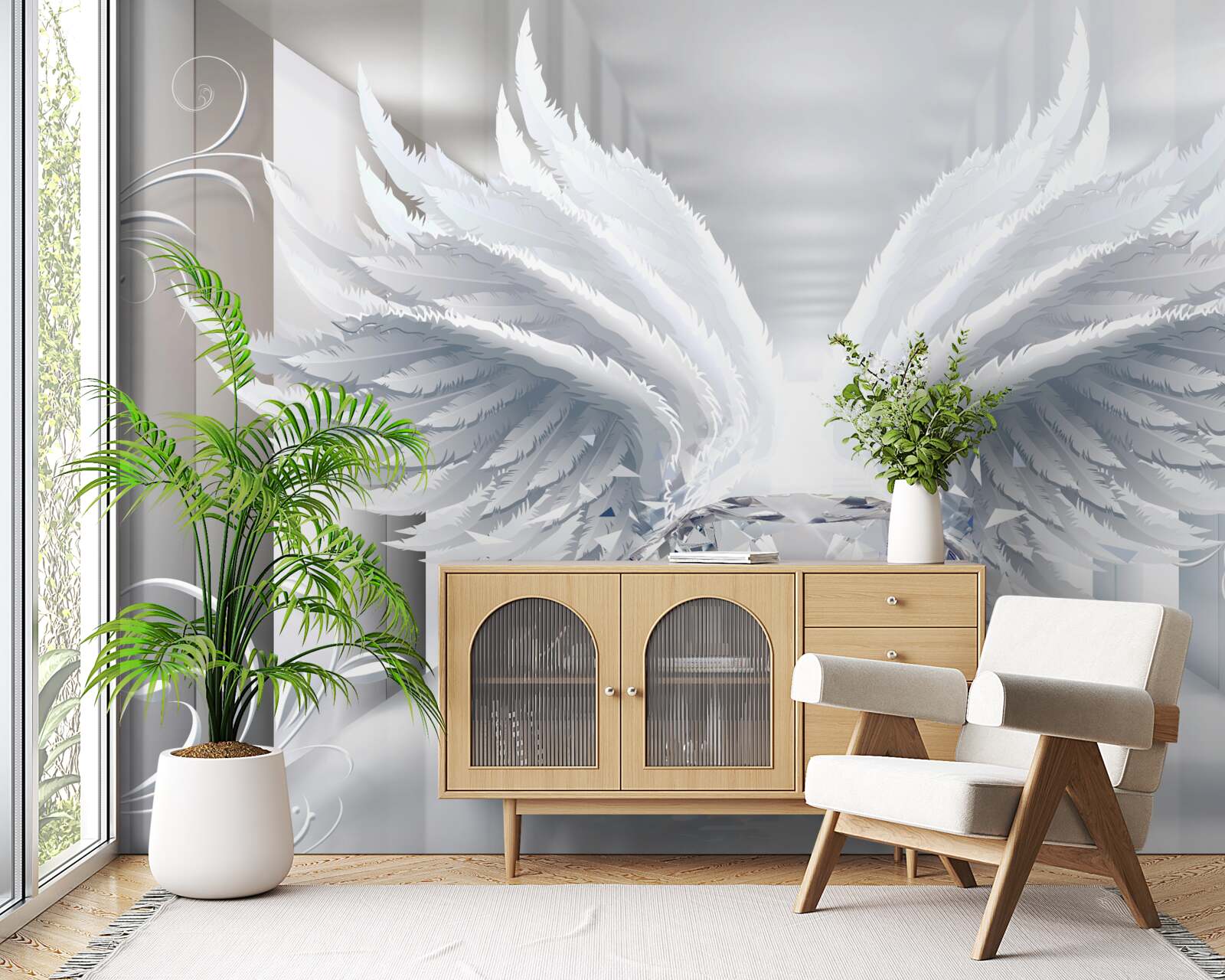 Fototapeta Ściana, pióro i biały kolor