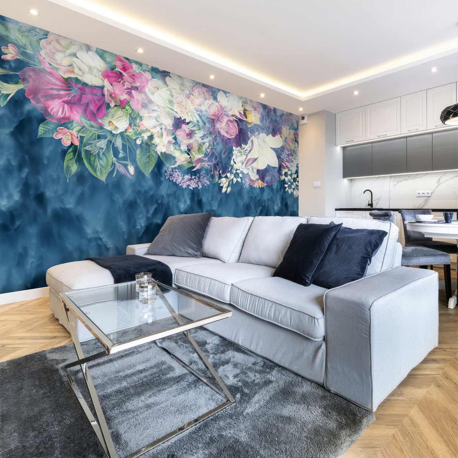 Fototapeta Ściana, sofa i niebieski odcień