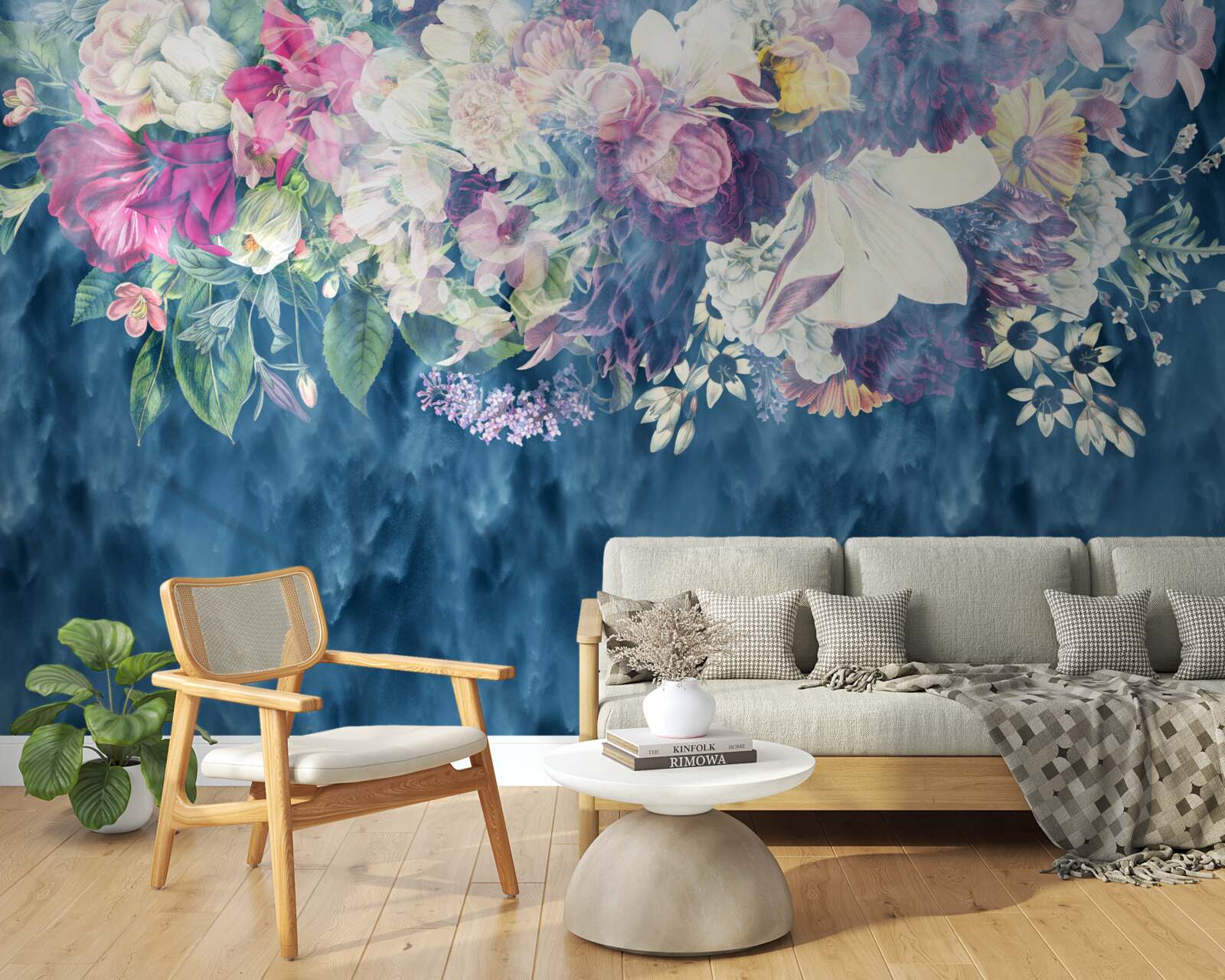 Fototapeta Ściana, sofa i niebieski odcień