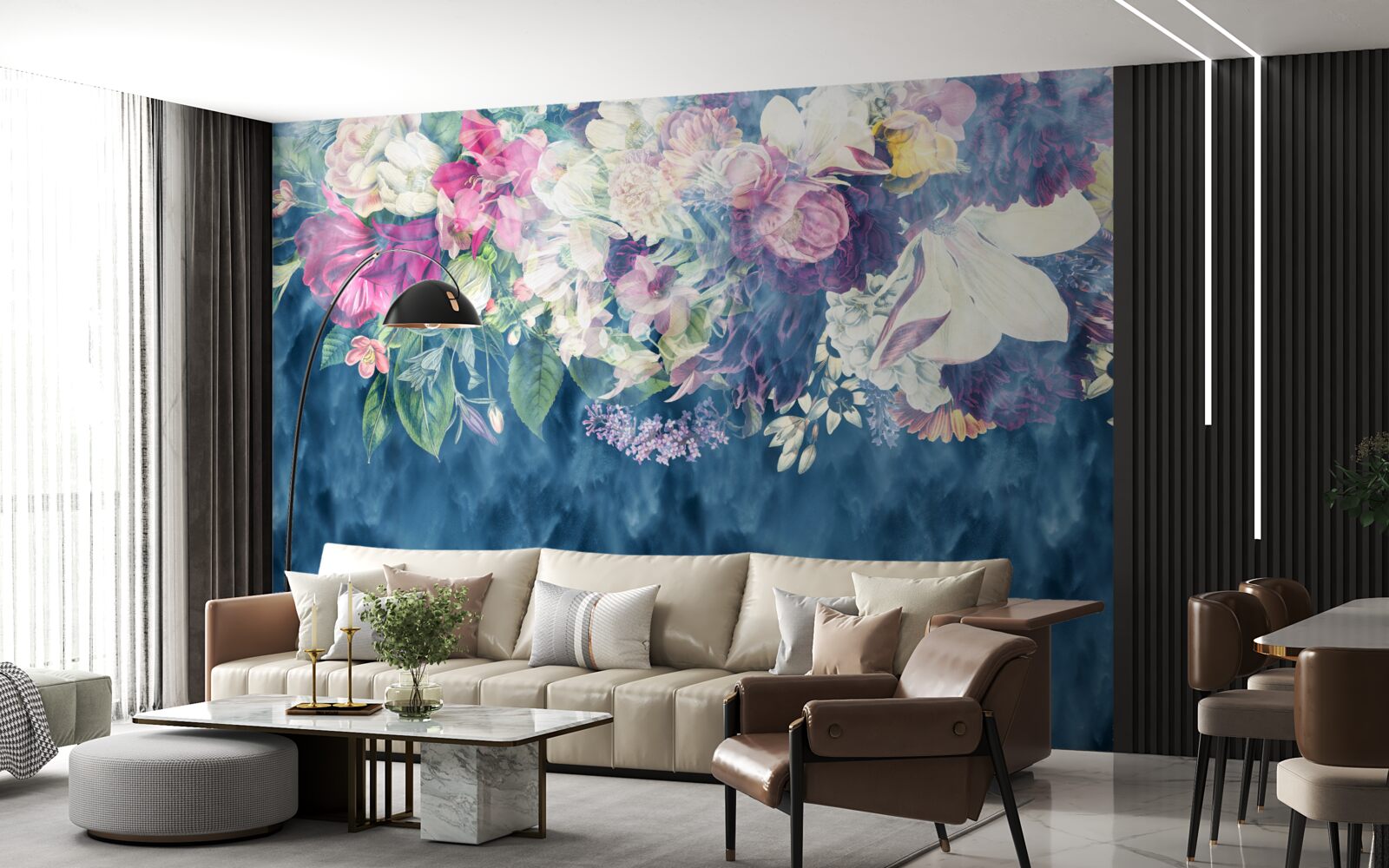 Fototapeta Ściana, sofa i niebieski odcień