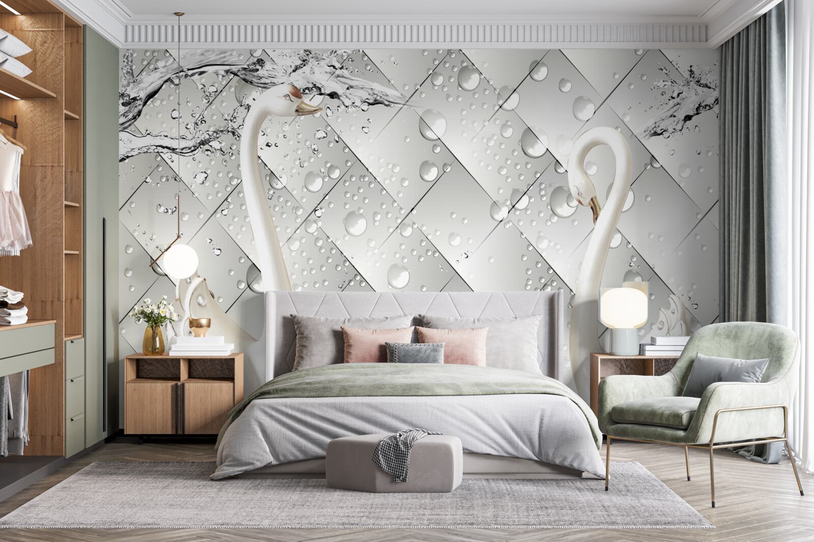 Fototapeta biała ściana i tapeta