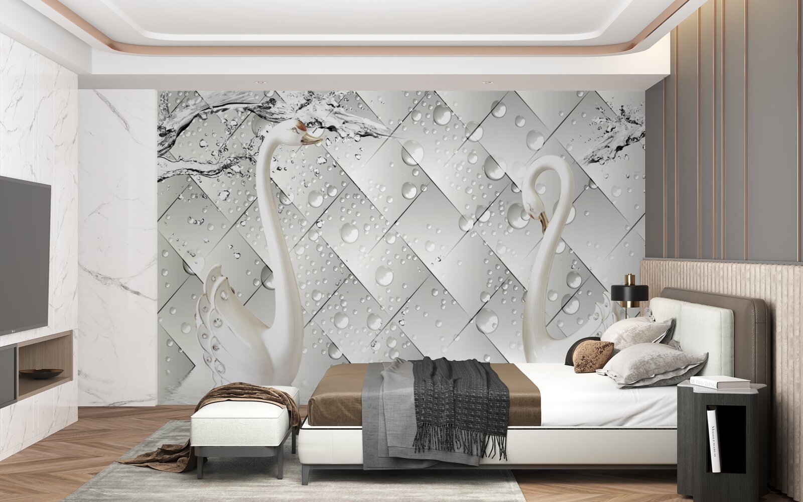 Fototapeta biała ściana i tapeta