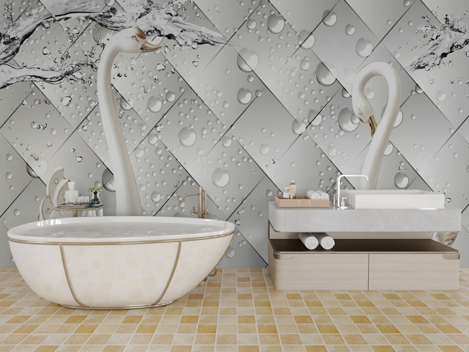 Fototapeta biała ściana i tapeta