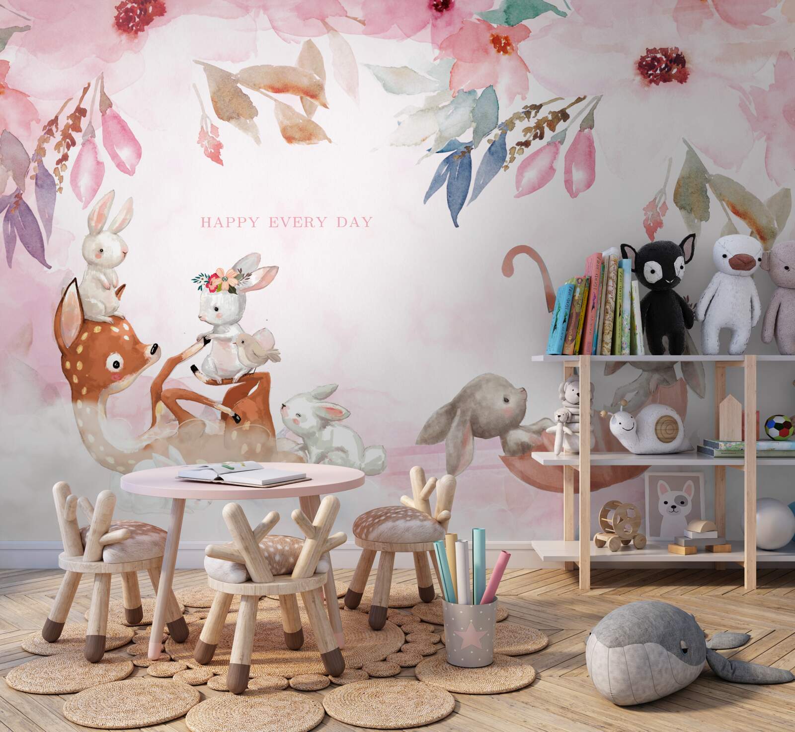 Fototapeta fauna na różowym tle