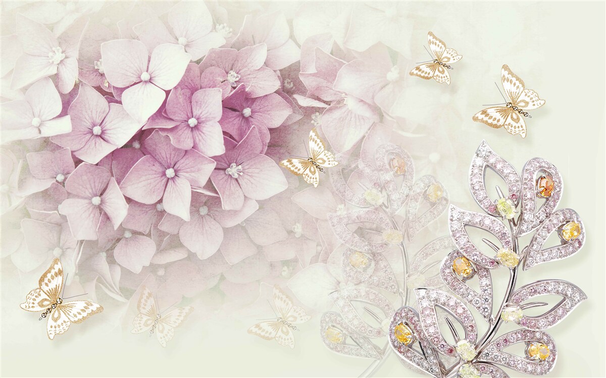 Fototapeta motyle i pąki róż