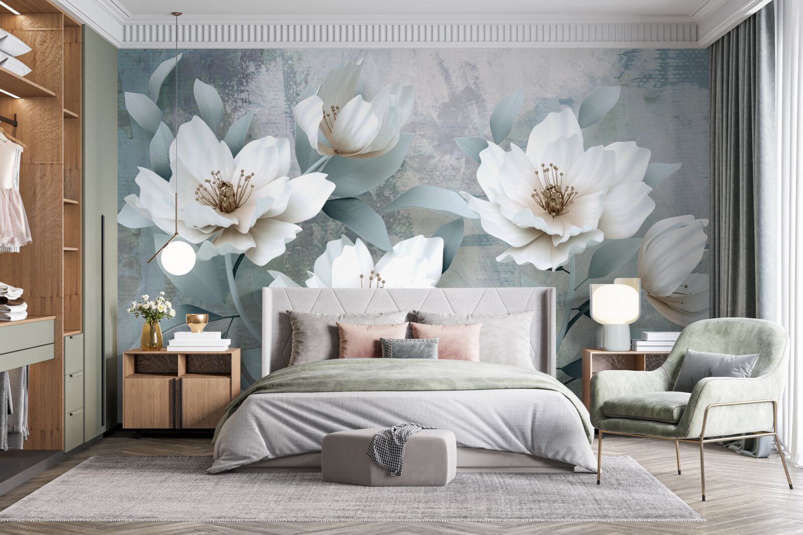 Fototapeta Śnieżnobiałe piwonie