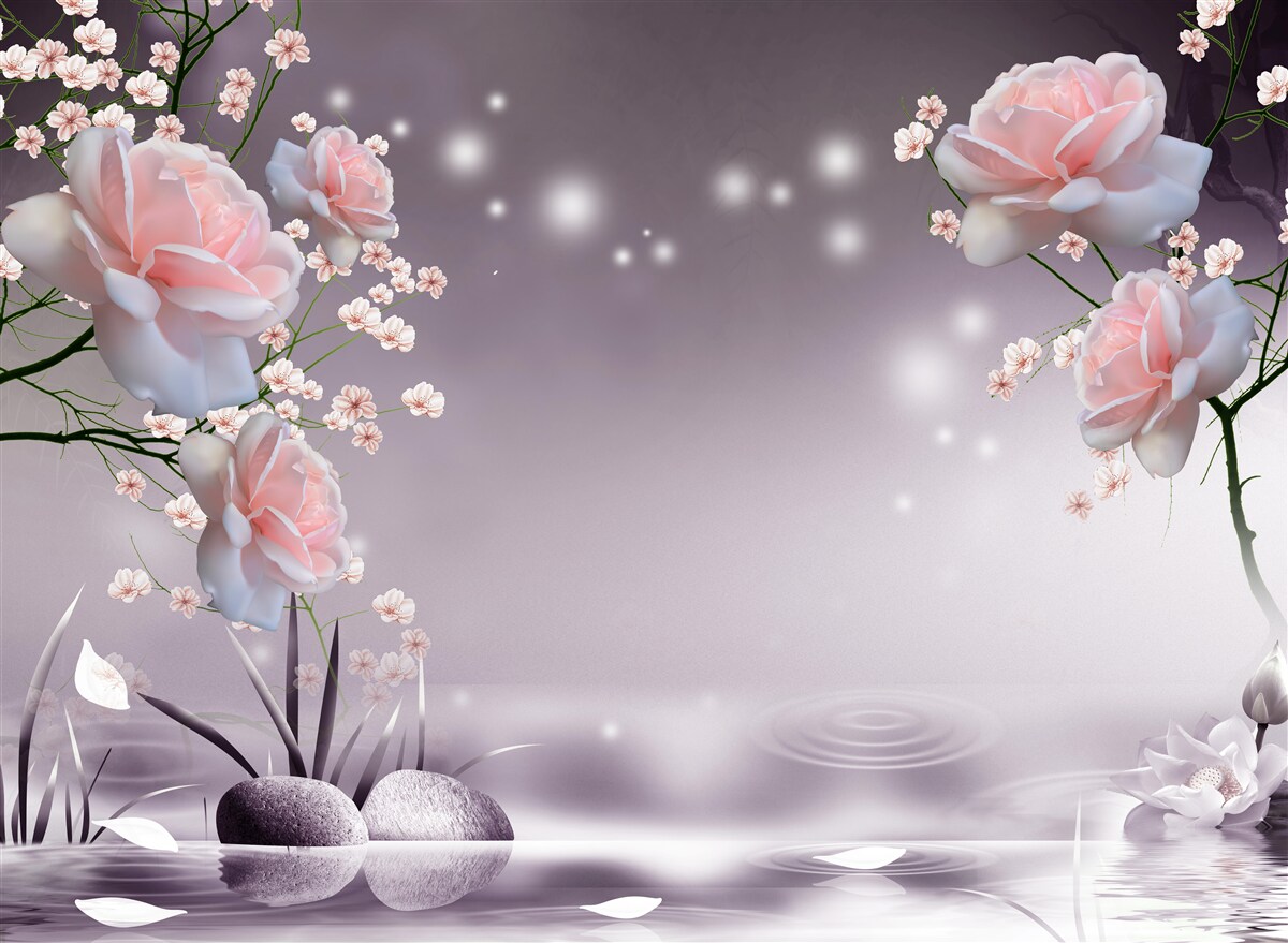 Fototapeta bukiety i gwiaździsta przestrzeń