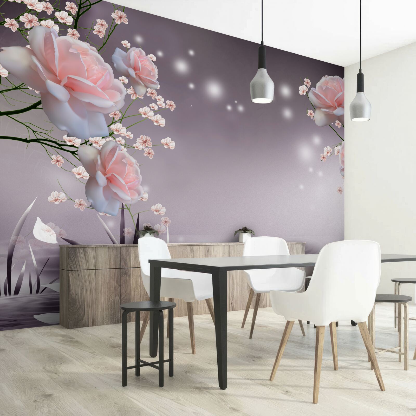 Fototapeta bukiety i gwiaździsta przestrzeń