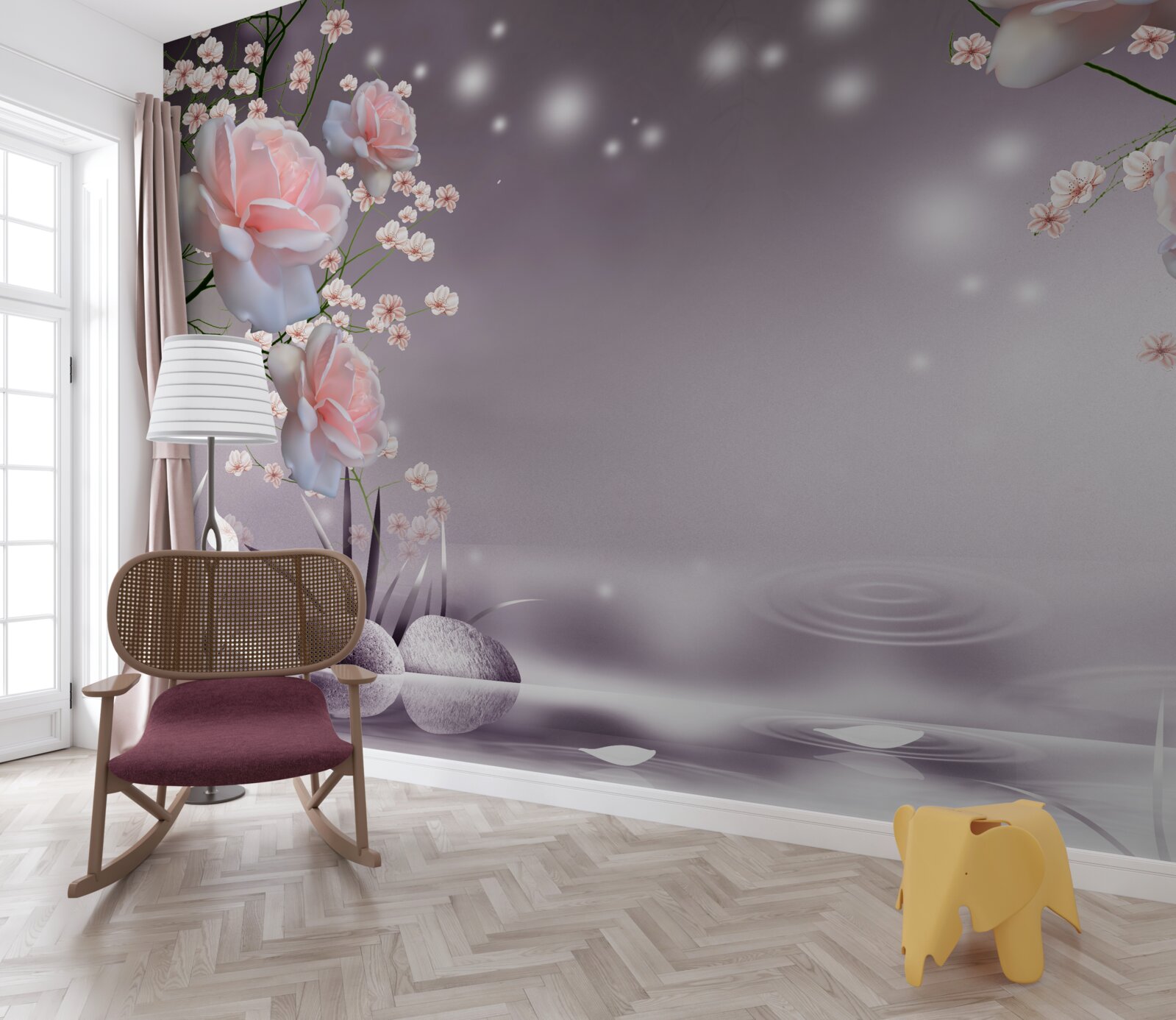 Fototapeta bukiety i gwiaździsta przestrzeń