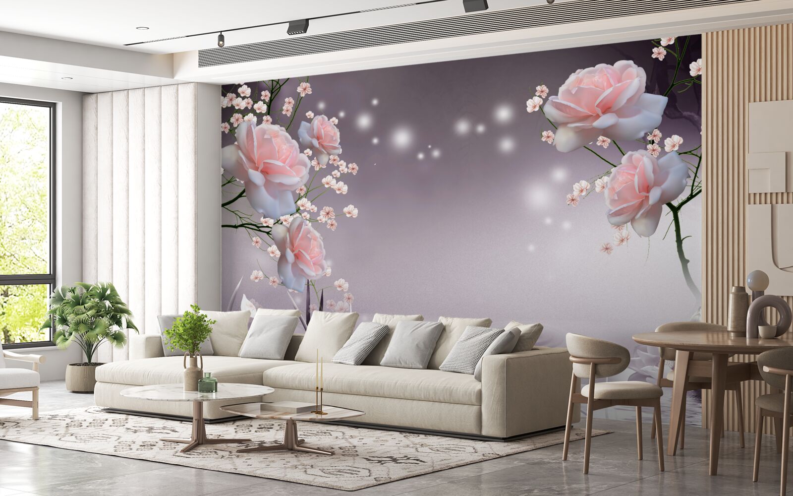 Fototapeta bukiety i gwiaździsta przestrzeń