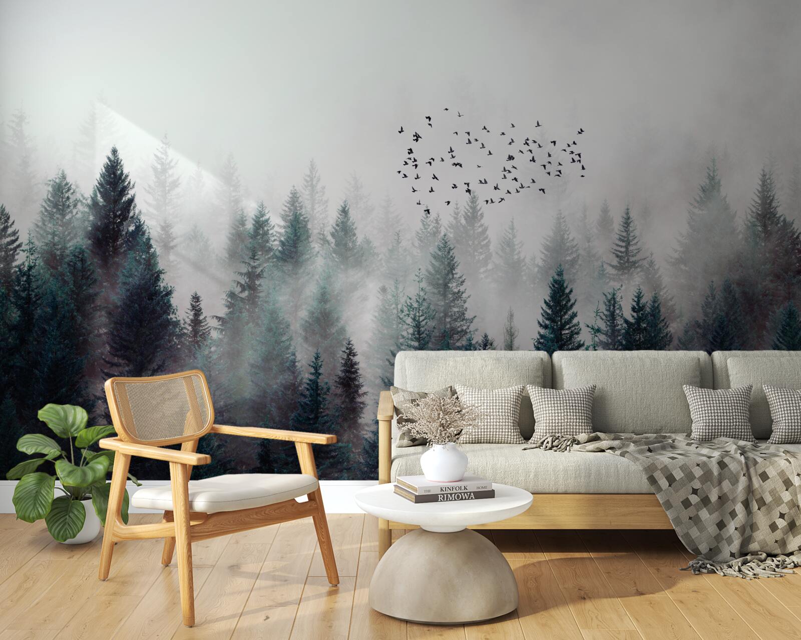 Fototapeta ptaki i choinki