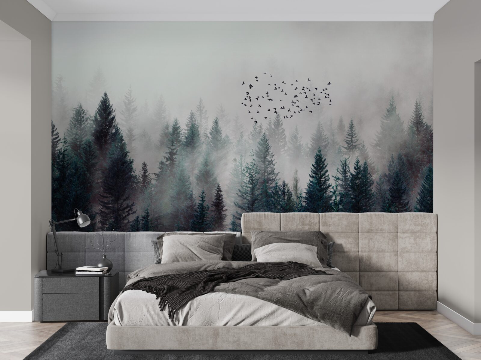 Fototapeta ptaki i choinki