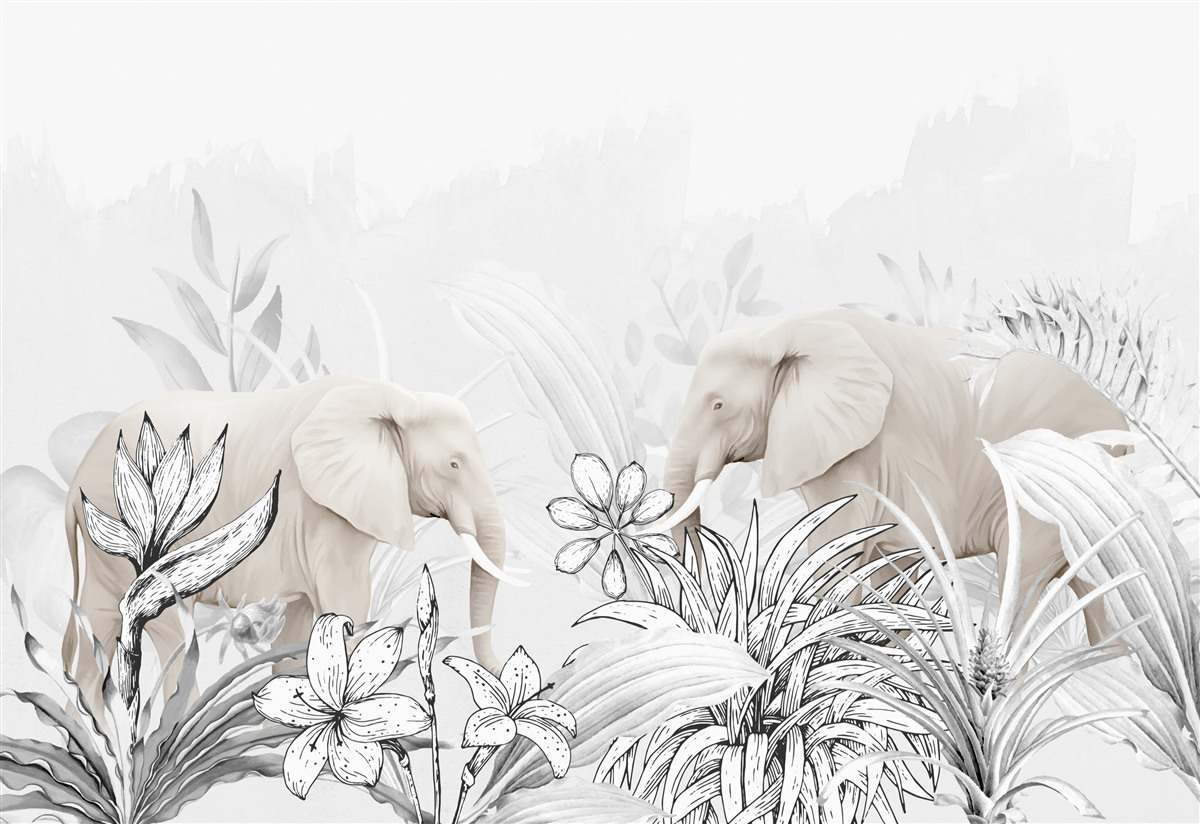 Fototapeta jasne kolorowe słonie