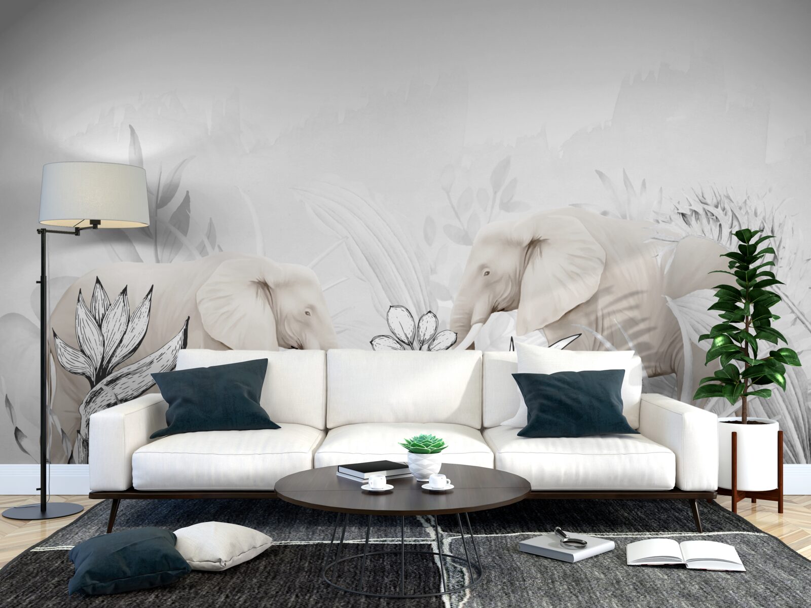 Fototapeta jasne kolorowe słonie