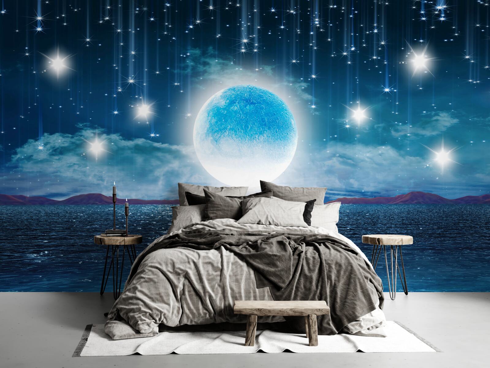 Fototapeta gwiazdy i księżyc są w fazie pełnej