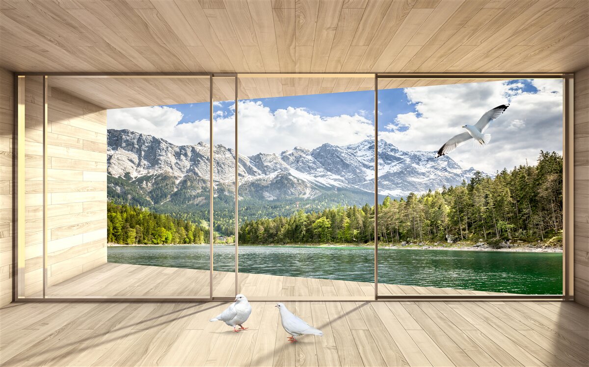 Fototapeta panorama szczytów górskich