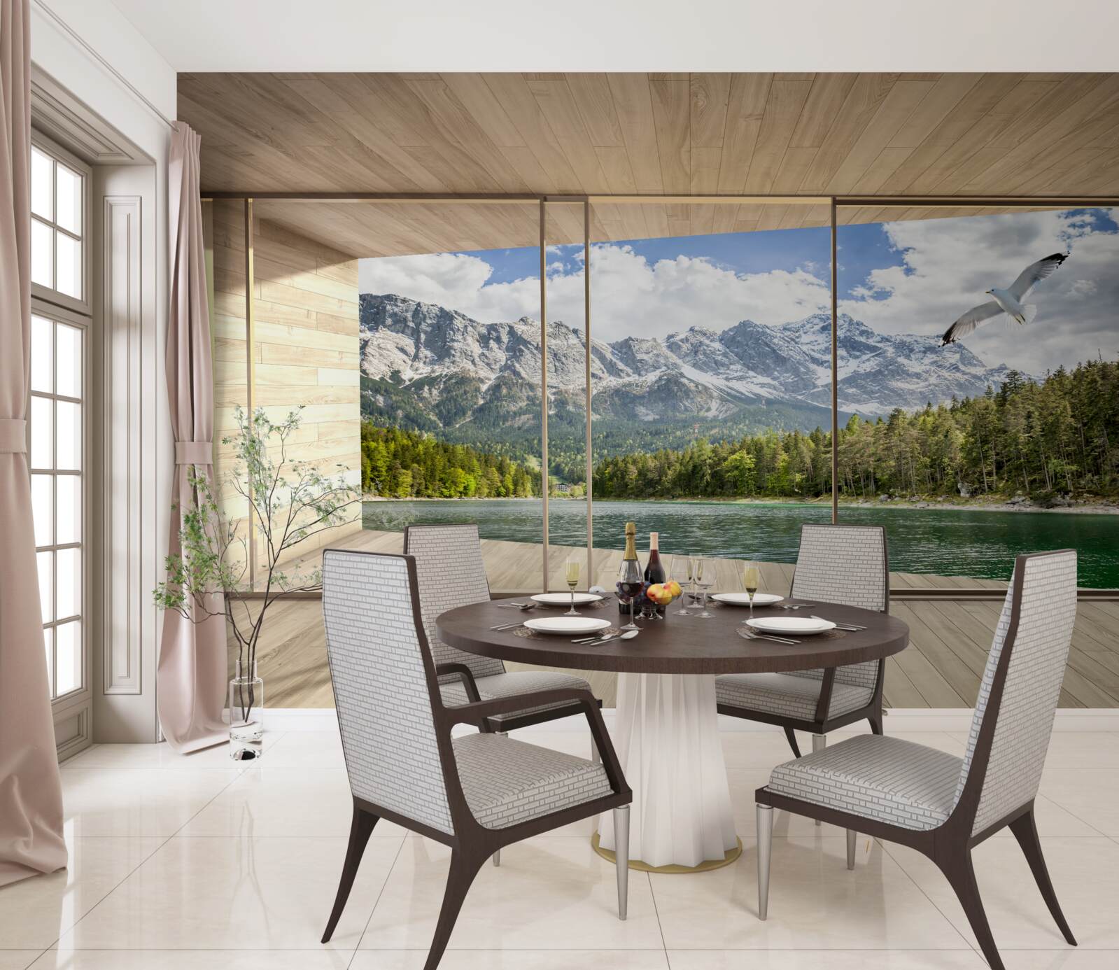 Fototapeta panorama szczytów górskich