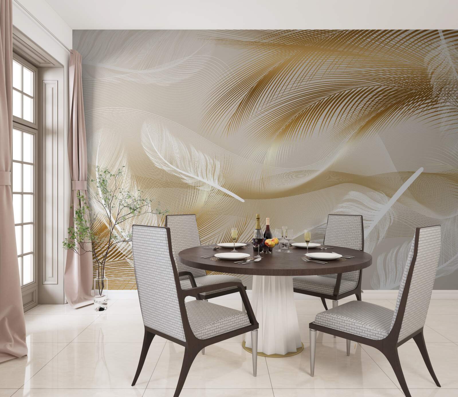 Fototapeta złocone upierzenie