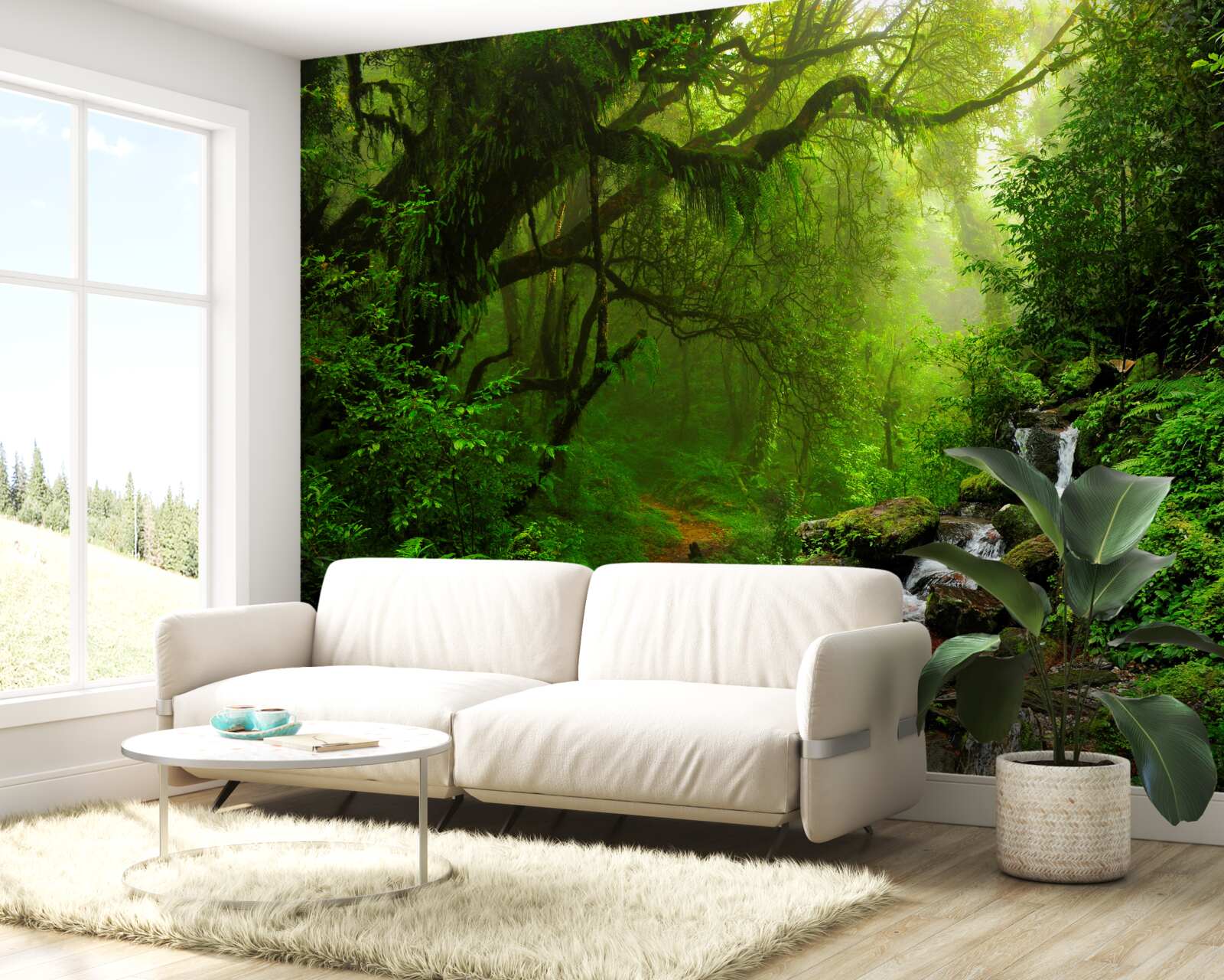 Fototapeta leśny wodospad