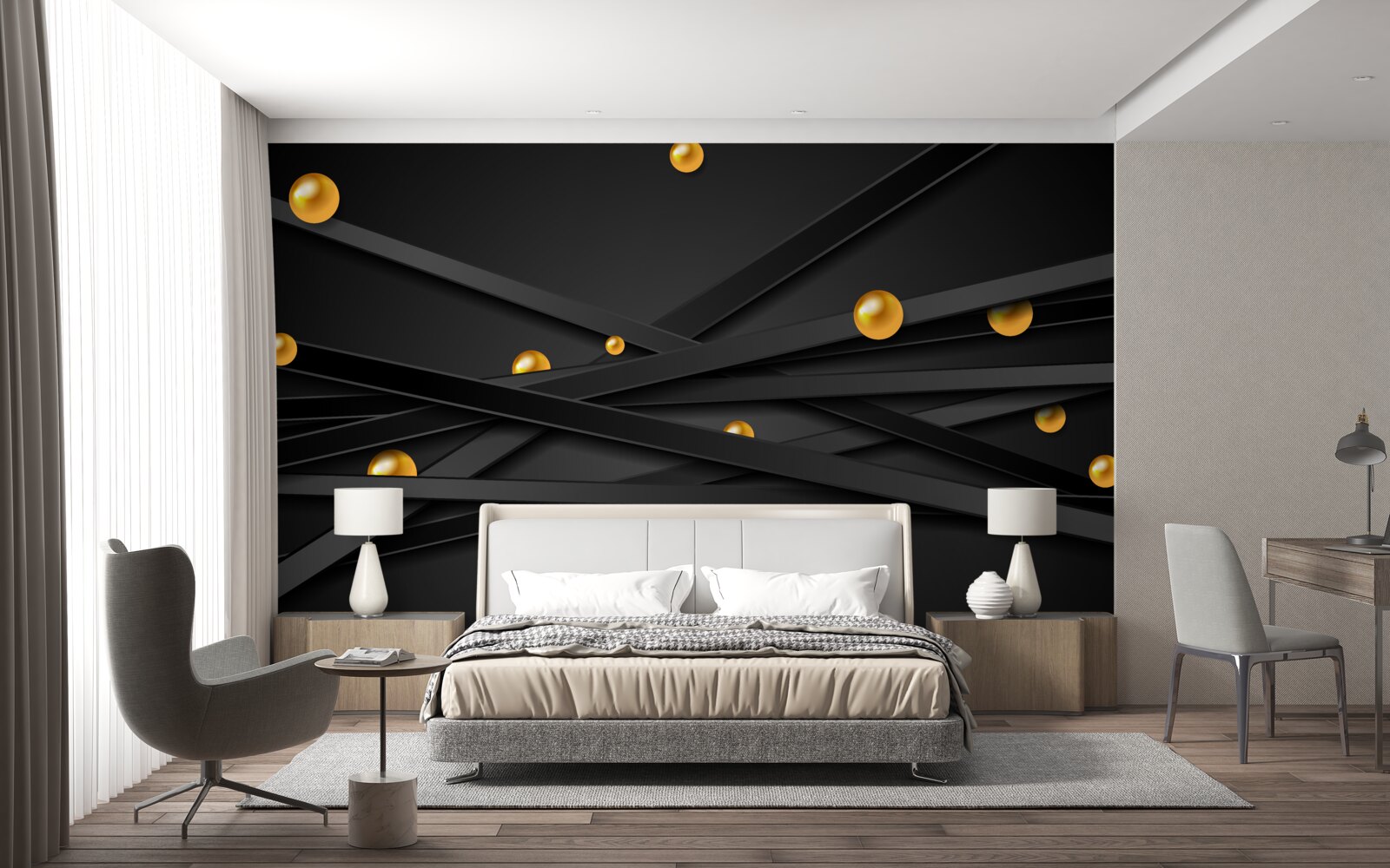 Fototapeta na ścianie wiszą złote kręgi